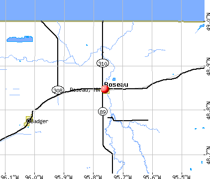 Roseau, MN map