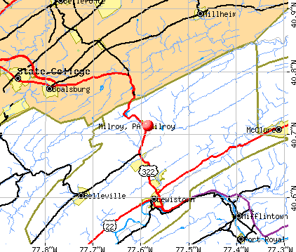 Milroy, PA map