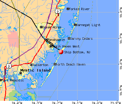 Ship Bottom, NJ map