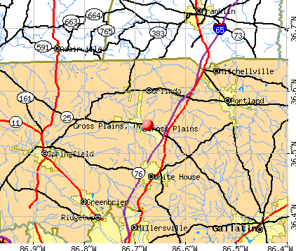 Cross Plains, TN map