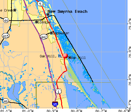 Oak Hill, FL map