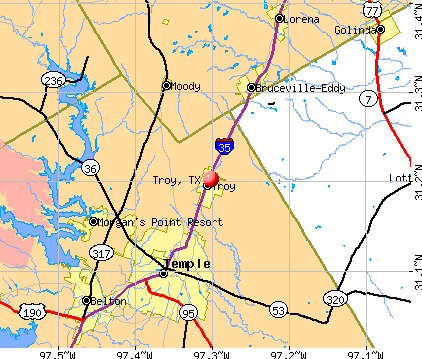 Troy, TX map