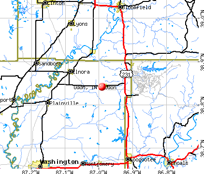Odon, IN map