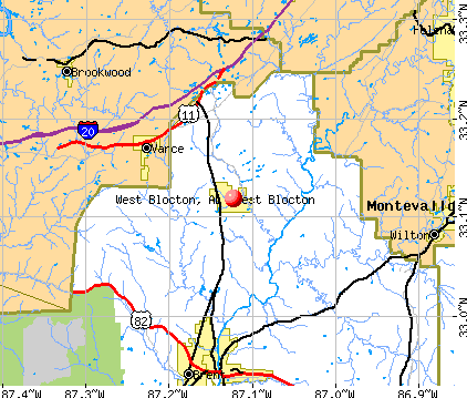 West Blocton, AL map