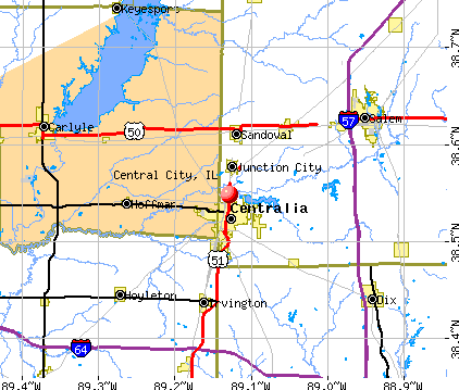 Central City, IL map