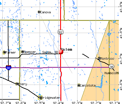 Salem, SD map
