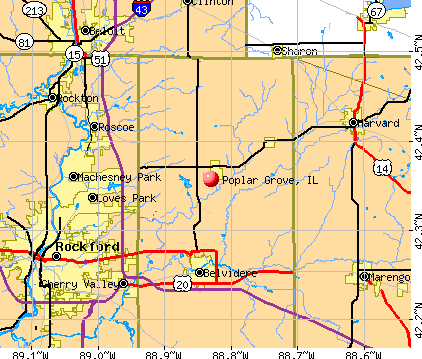 Poplar Grove, IL map