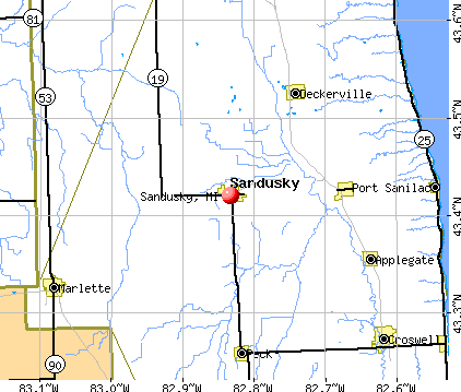 Sandusky, MI map