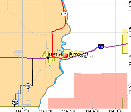 Ehrenberg, AZ map