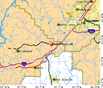 Lake View, AL map