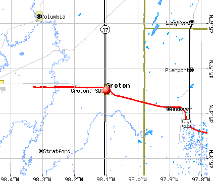 Groton, SD map
