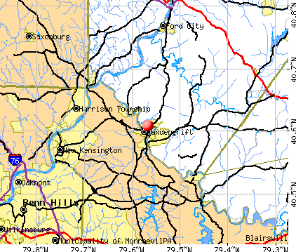 North Vandergrift-Pleasant View, PA map