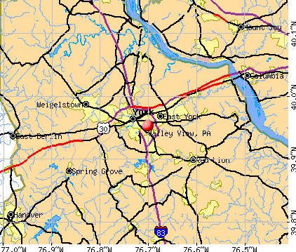 Valley View, PA map