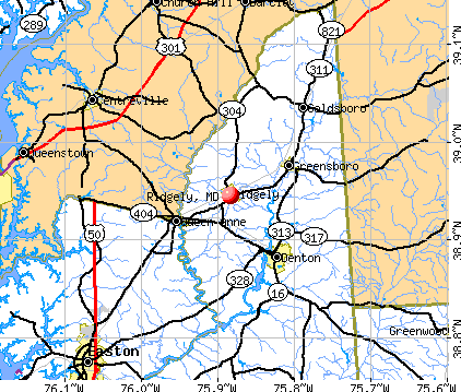 Ridgely, MD map