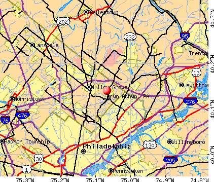 Bryn Athyn, PA map