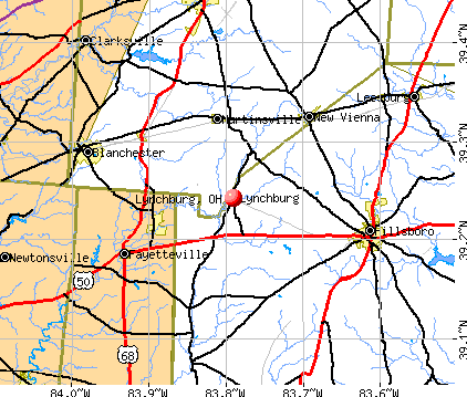 Lynchburg, OH map