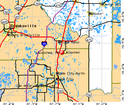 Lacoochee, FL map