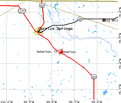 Asherton, TX map