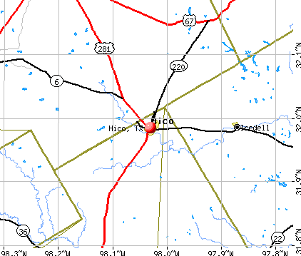 Hico, TX map
