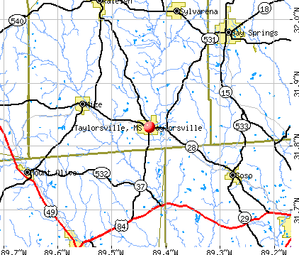 Taylorsville, MS map
