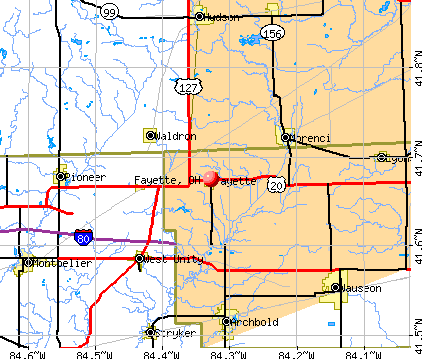 Fayette, OH map