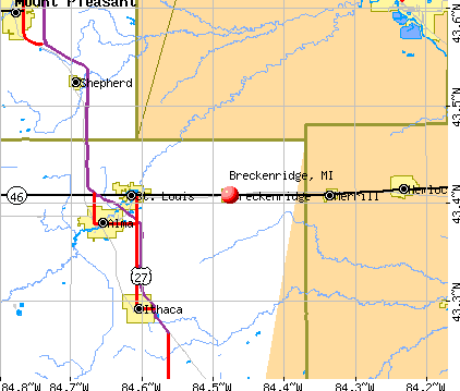 Breckenridge, MI map