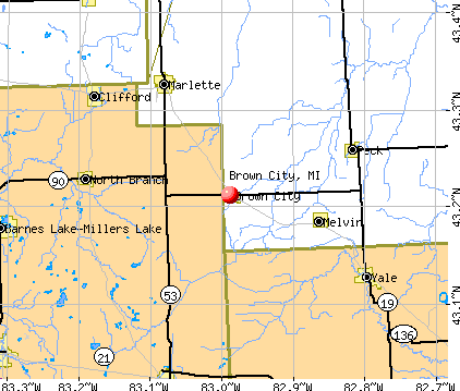 Brown City, MI map