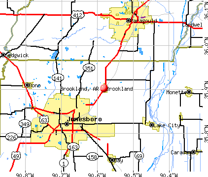Brookland, AR map