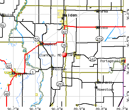 Clarkton, MO map