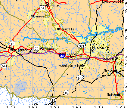 Icard, NC map