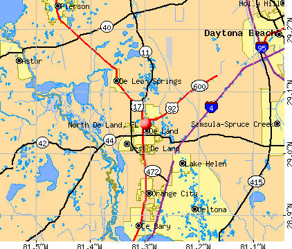 North De Land, FL map
