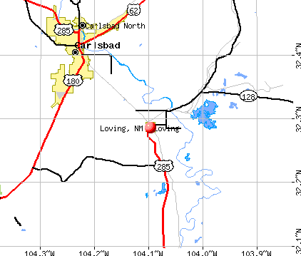 Loving, NM map