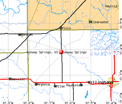 Conway Springs, KS map