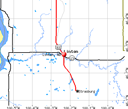 Linton, ND map