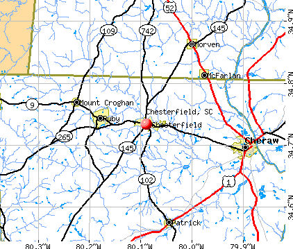 Chesterfield, SC map
