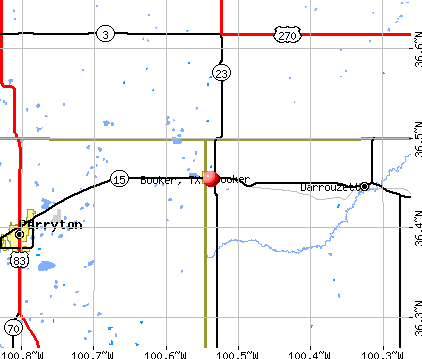 Booker, TX map