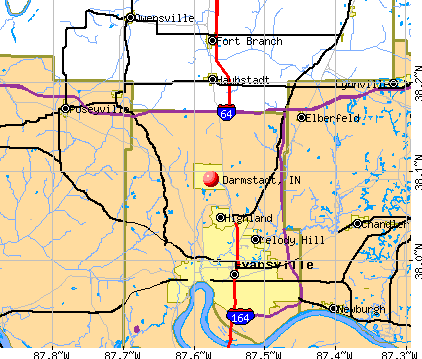 Darmstadt, IN map