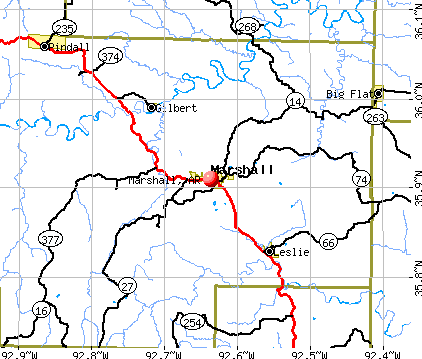 Marshall, AR map