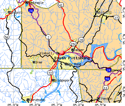 Kimball, TN map