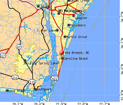 Sea Breeze, NC map