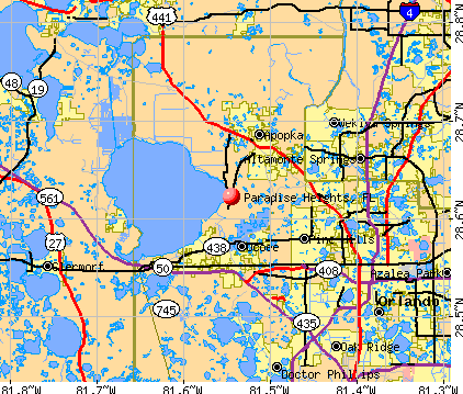 Paradise Heights, FL map