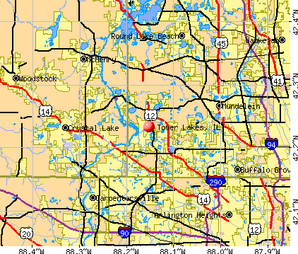 Tower Lakes, IL map