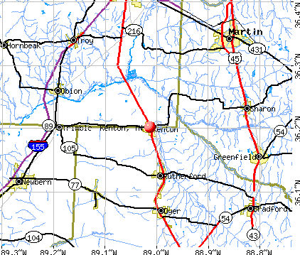 Kenton, TN map