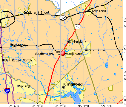 Woodbranch, TX map