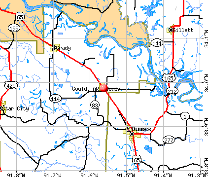 Gould, AR map