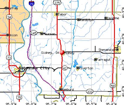 Sidney, IA map