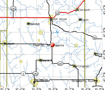 Fayette, IA map