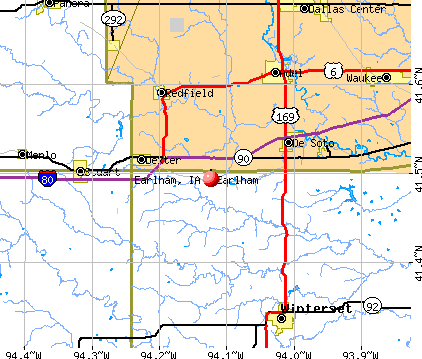 Earlham, IA map
