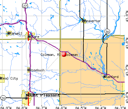 Coleman, MI map