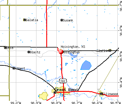 Hoisington, KS map
